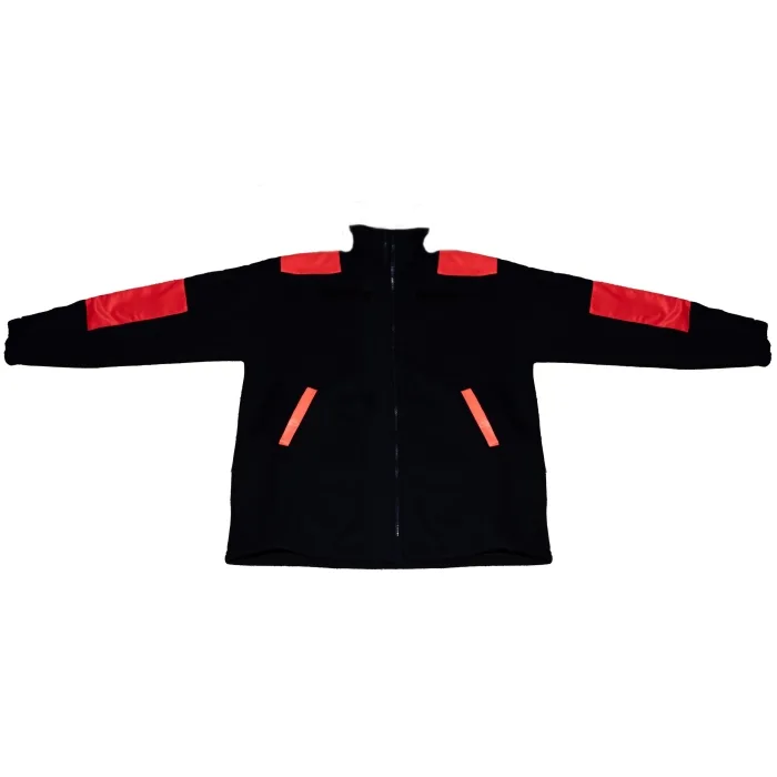 Maglia blu e rosso fluo